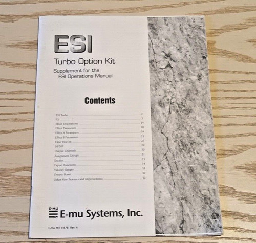Esi sampler turbo option - e-mu,