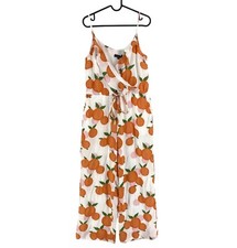 Smashed Lemon Donna Bianco Frutta Stampa V collo senza Maniche Tuta Taglia M