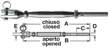 TENDITORE INOX PER CAVO 5 MM
