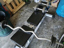  Panca Multifunzione  Nera Con Manubri Caricabili E Bilanciere 