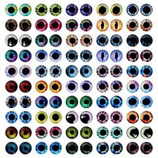 MWOOT 100 Pezzi 12MM Colorati Occhi di Vetro Glass Cabochon Eyes Drag BCQ