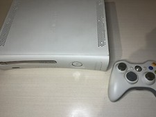 XBOX 360 ARCADE COLORE BIANCO CON JOYSTICK, FILI E SCATOLO