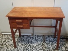 Scrivania con Cassettiera 2 Cassetti Tavolo Porta Pc Computer Legno Marrone