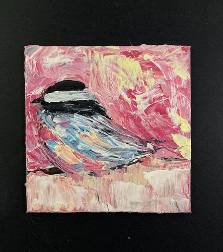 Chickadee bird painting - bird,