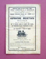 Catalogo 1902 Aspiratore brevettato Wegner Tip. Combi Milano