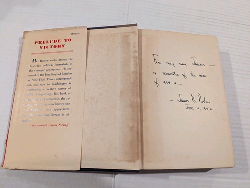 Autographed james reston - james, b.