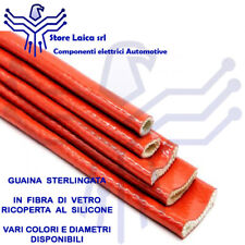 GUAINA STERLINGATA ALTE TEMPERATURE CALZA TRECCIATA FIBRA DI VETRO SILICONE 5 MT