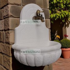 Fontana a parete piccola con o senza rubinetto fontanella in cemento e marmo