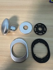 Kit Pomolo Pomello + Rosette cromo argento per cilindro europeo con defender