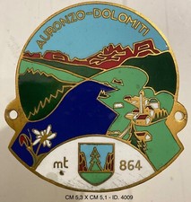 AURONZO DI CADORE DOLOMITI M.864 LOCALITÀ MONTANA PLACCA RADIATORE AUTO