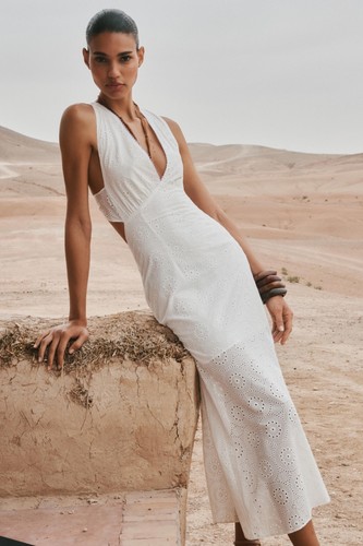Maxi abito lungo midi - , bianco