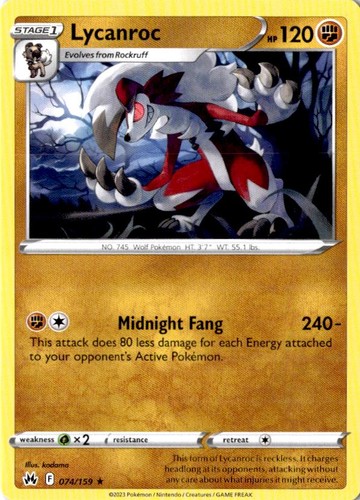 Lycanroc 074 159 raro - 074/159, pokemon