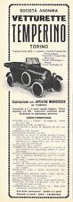 PUBBLICITA' 1922 VETTURETTE AUTO TEMPERINO 2-3 POSTI OFFICINE MONCENISIO FEROLDI