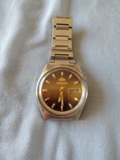 Orient Crystal 3 stars Brown vintage automatic 21 jewels Japan mens watch