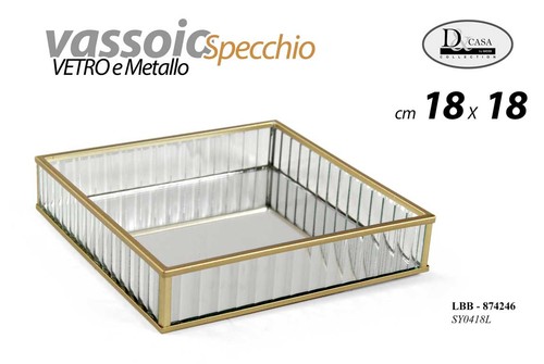 Vassoio metallo specchio vetro - vassoio,
