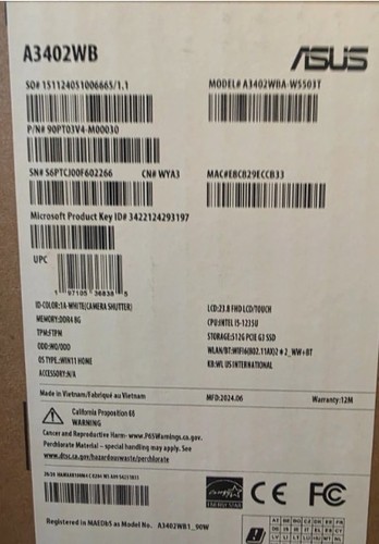 Asus all one a3402wba - all-in-one,