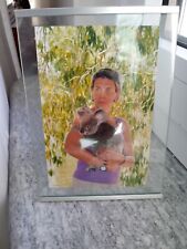 cornice a giorno da tavolo in vetro con bordo in alluminio