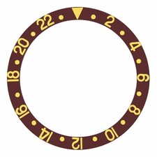 INSERTO LUNETTA PER ROLEX GMT I II 16700 16710 16713 16718 16760 ORO FONT MARRONE