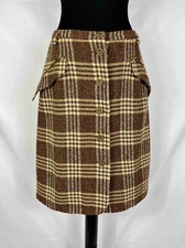 MAX MARA Gonna Lunghette Kilt Donna Lana Scozzese Woman Wool Skirt Sz.S - 42
