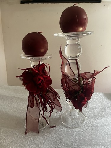 Coppia candelabri vetro - di,