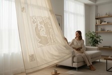 Tenda Puro Lino 100% Ricamata