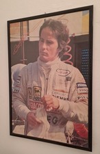  GILLES VILLENEUVE FORMULA 1 POSTER  con autografo 