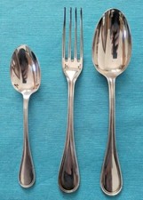 Cucchiaio + forchetta + cucchiaino in lega Christofle France