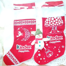 Due grandi Calze Befana Kinder Epifania + un Pupazzo di Neve in regalo calza