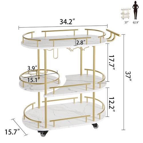 Garveehome carrello bar oro - da,