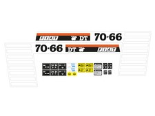KIT ADESIVI TRATTORE FIAT 70-66 DT FRUTTETO COMPLETO DI SIMBOLI E AVVERTENZE