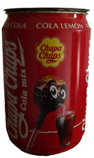 SECCHIO VUOTO CON COPERCHIO " CHUPA CHUPS " CHERRY COLA - COLA LEMON - COLA  '90