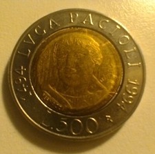 Moneta da 500 lire anno 1994 -