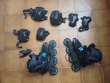 pattini rollerblade da strada + kit completo ginocchiere, gomitiere, paramani