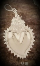 CIONDOLO EX VOTO CUORE VOTIVO GRAZIA RICEVUTA IN ARGENTO CM 5×2.5