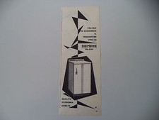 advertising Pubblicità 1957 FRIGORIFERO SIEMENS TIPO 110