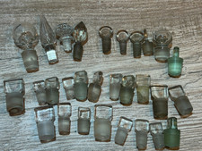 Vintage Apothecary Pharmacy Clear Glass Bottle Stoppers Qty 29