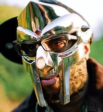 Halloween MF DOOM Maschera Pazzo-Cattivo Acciaio Viso Armatura Medievale Maschera Forgiata a Mano