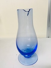 IVV Brocca Caraffa vino acqua elegante blu vaso fiori in vetro h 27,5 cm  