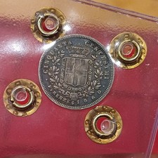 Moneta In Argento 50 Cent Firenze Vittorio Emanuele II Re Eletto Periziata Qbb