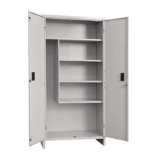 ARMADIO ARMADIETTO PORTASCOPE 80 x 40 x H179 Cm METALLO LAMIERA GRIGIO 2 ANTE