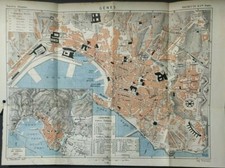 Stampa antica pianta Genova
