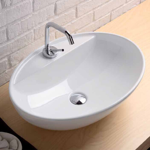 Lavabo appoggio ceramica - appoggio, in