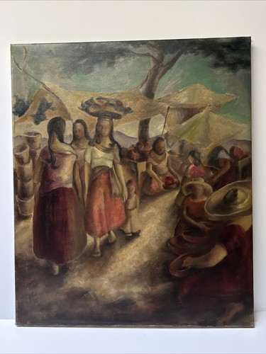 Antico dipinto wpa - antico, villaggio