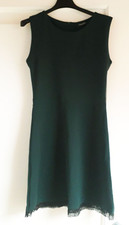 Vestito svasato verde bosco tg. M Pittarello pizzo nero abito invernale donna