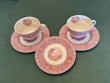 VINTAGE SERVIZIO DA THE PER X 2 IN CERAMICA INGLESE, JENNY LIND STAFFORDSHIRE