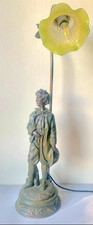 Lampada Da Tavolo Liberty-Ragazzo con cappello-spelter-inizio XX°sec