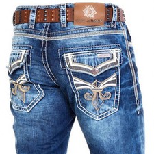 Jeans uomo Cipo & Baxx PRINCETON denim cuciture spesse CD287 tutte le taglie Nuovo
