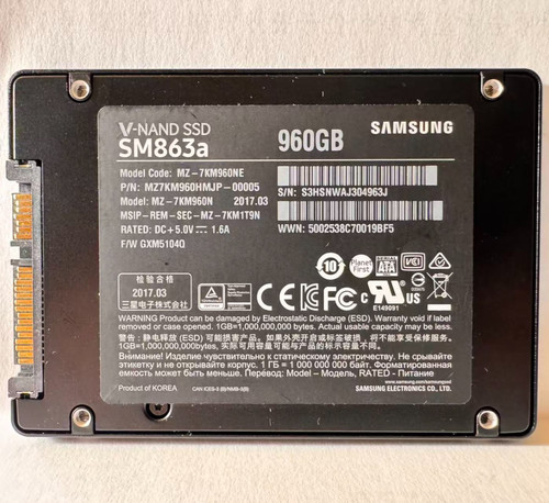 Samsung sm863a 960gb sata - 2.5",