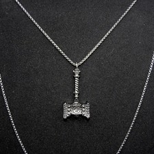 Collana in acciaio con martello di thor, idea regalo, arti mobili, stile gotico
