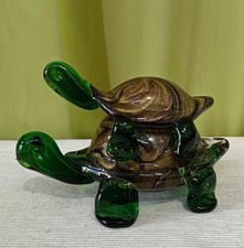 SCULTURA IN VETRO DI MURANO PER OTTAVIANI RAFFIGURANTE COPPIA DI TARTARUGHE UNA